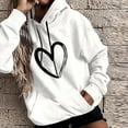 thumbnail image 2 of Awdenio Sweat-Shirt à Manches Longues Imprimé Cœur pour Femmes Couleur Unie Ample, 2 of 5