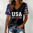 thumbnail image 2 of Women's 4th July 2026 Shirt Lightweight 250th Anniversary US Flag Top V Neck Short Sleeve Everyday T Shirts, 2 of 4