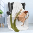 thumbnail image 4 of Hedgehog Soft Flannel Fleece Throw Blanket, Naked Small Animal Cartoon Soft Color Scheme Wildlife Nature Humor Image, Cozy Plush for Indoor and Outdoor Use, 50" x 70", Tan Brown Green, by Ambesonne, 4 of 5