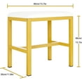 thumbnail image 4 of Semiocthome Modern Leather Backless Stool for Bedroom,15.7" White Finish, 4 of 6