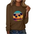 thumbnail image 4 of EQWLJWE Chemises à Manches Longues pour Femmes Mode Printemps Imprimé Manches Longues Col Rond Tee Décontracté Hauts Vêtements d'Automne pour Femmes, 4 of 6