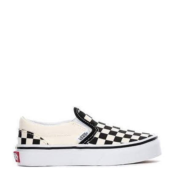 Vans Classic Slip-On VN000ZBUEO1 Kids Black White Checkerboard Skateboard Shoes (10.5)