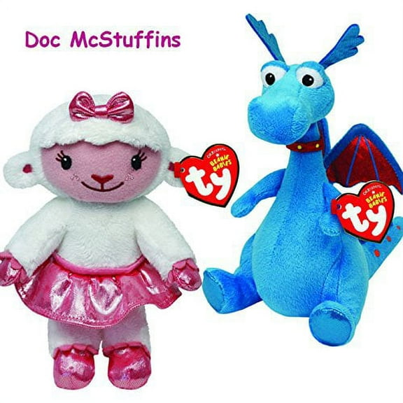 Ty Beanie Babies Doc McStuffins Lambie Lamb Stuffy Dragon plush toy 2pcs/set