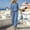 Sky Blue, variant on Purcolt Womens 2 Piece Cotton Linen Matching Set Comfort Casual Crew Neck Short Sleeve Tops Elastic Waisted Wide Leg Trousers Comfort Loose Fit Outfits Loungewear