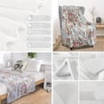 thumbnail image 4 of 1pc Soft And Warm Rose Print Flange Blanket for Sofa, Couch, Office, Bed, Camping And Travel, 4 of 6