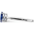 thumbnail image 4 of Sterling Silver Rhodium Plated Diamond & Sapphire Oval Ring (Size 7) Made In India qr4527s-7, 4 of 5