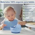 thumbnail image 2 of Platos De Silicona Babe Azul con Tazón, Cuchara y Tenedor para Bebé, 2 of 9