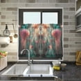 thumbnail image 4 of Yayeee Kitchen Curtains Light Filtering 27"x36" Rod Pocket Short Cafe Window Panel, Psychedelic Forest, 4 of 7
