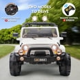 thumbnail image 6 of White 2-Seater 12V Battery Kids Ride On Car Truck Electric Toys 3 Speeds Gifts w/Music,LED,Cover,Remote Control, 6 of 18