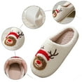 thumbnail image 5 of Men Shoes Fashion Flat Warm Home Cotton Slippers Cute Santa Print Couple Cotton Slippers, 5 of 8