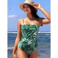 thumbnail image 3 of Top-kevin Women Swimsuit One Piece Bathing Suit Square Neck Cutout Back Tummy Control with Adjustable Spaghetti Straps, 3 of 8