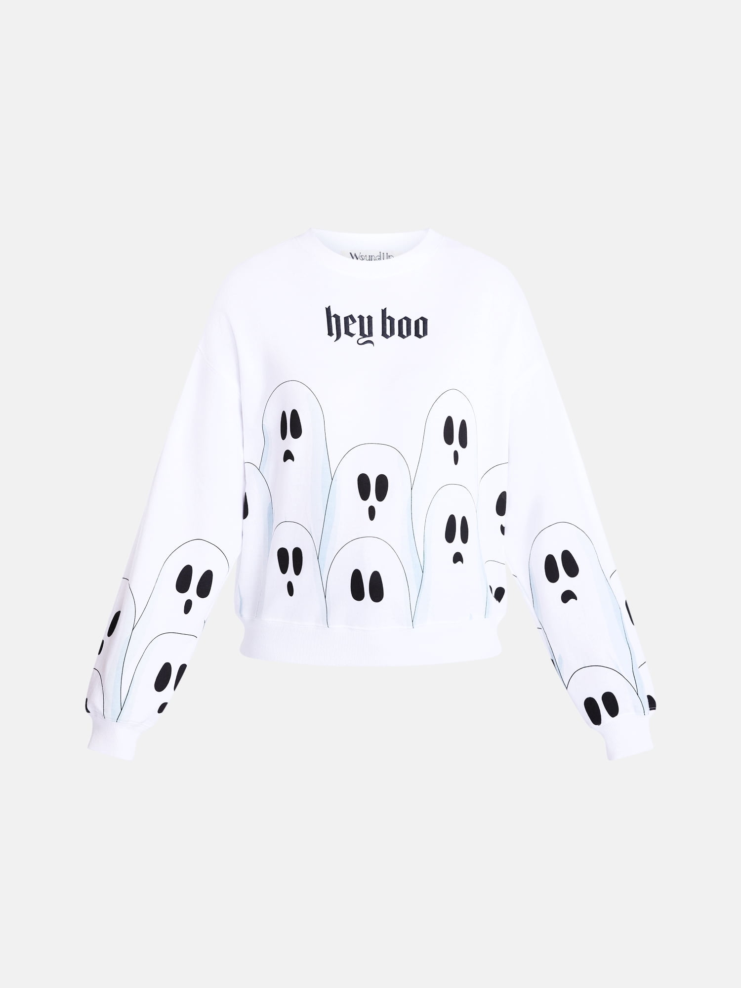 Halloween Women's Hey Boo Graphic Sweatshirt with Long Sleeves, Sizes XXS-XXL