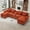 Orange, variant on Wiilayok U Shaped Cloud Couch Modular Sectional Sofa 133" Extra Deep Fluffy Chenille Double Chaise Lounge, Central Console w/ Dual USB-C & A Ports, Sunset Orange