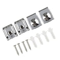 thumbnail image 2 of 4pcs Chrome Mirror Wall Hanging Fixing Kit Frameless Clips Mounting Hanger Clamp, 2 of 11