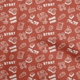 thumbnail image 1 of oneOone Rayon Dark Peach Fabric Game Video Game Doodle Sewing Craft Projects Fabric Prints By Yard 56 Inch Wide, 1 of 4