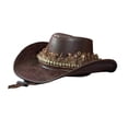 thumbnail image 1 of Sombrero de vaquero para hombre, sombrero para el sol para senderismo, disfraz de calle, accesorio para actuaciones escénicas, compras Café, 1 of 8