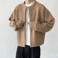 thumbnail image 4 of Cárdigan de punto para hombre, suéter grueso informal para hombre, abrigos cálidos, jerséis de diseño tejidos con forro polar, ofertas de ropa original Y2k 2024 baratas, 4 of 5
