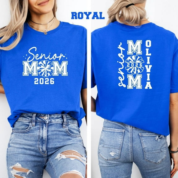 Custom Senior Cheer Mom 2026 Shirt, Class of 2026 Cheerleader Shirt, Game Day Gift for Mom