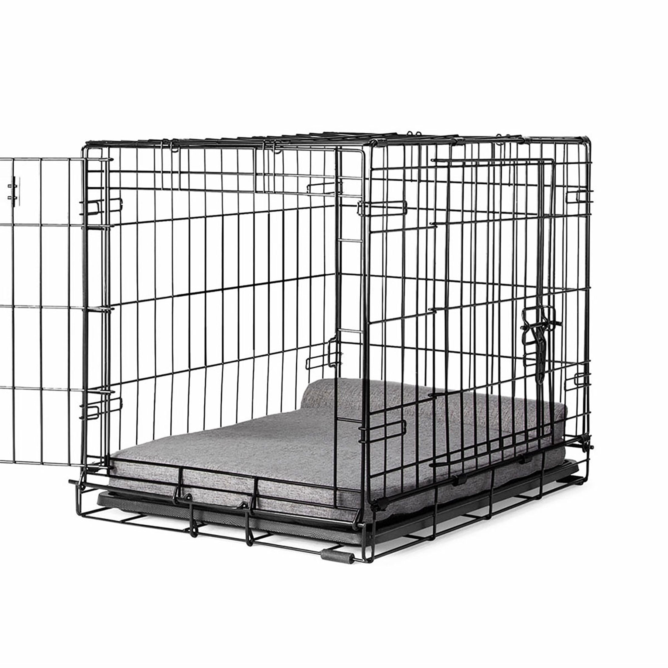 Diggs 36" Bolstr Dog Bed with Headrest - Premium Memory Foam Pet Bed for Crate or Home - Grey