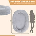 thumbnail image 2 of Washable Fluffy Human Dog Bed with Soft Blanket and Plump Pillow-Gray, 2 of 7