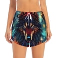 thumbnail image 2 of Daiia Mystic Wolf Dreamcatcher Pattern Women's 2 in 1 Running Shorts - Lightweight Athletic Workout Gym Yoga Shorts Liner with Phone Pockets-Medium, 2 of 7