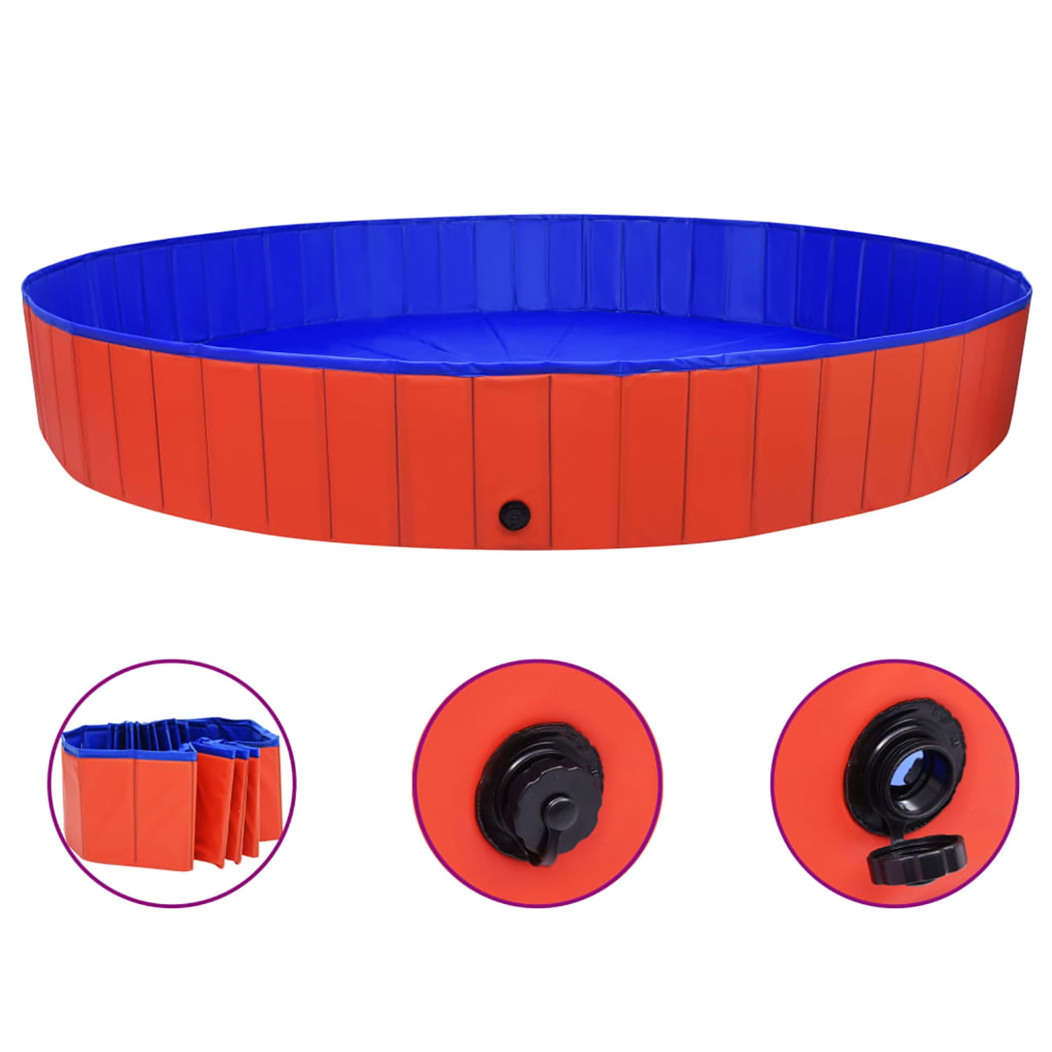 Pefilos 118.1"x15.7" Foldable Dog Swimming Pool for Large, Medium, Small Dogs, PVC Pet Pool for Outdoor Dog Bath Pool, Red Pefilos 118.1"x15.7" Foldable Dog Swimming Pool for Large, Medium, Small Dogs, PVC Pet Pool for Outdoor Dog Bath Pool, Red