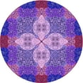 thumbnail image 1 of Ahgly Company Machine Washable Indoor Round Transitional Purple Area Rugs, 4' Round, 1 of 7