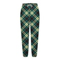 thumbnail image 6 of Ecqkame Women's Pajama Pants Plaid Printing Lounge Comfy Pant Casual Loose Straight Everyday Trousers with Drawstring Pockets Green XL, 6 of 6