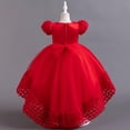 thumbnail image 4 of LYMAYTER Flower Girls High Low Dress Princess Formal Gown for Wedding Pageant Birthday Party Evening Dance, 4 of 8