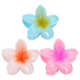 thumbnail image 3 of Pinzas en forma de garra para el pelo de flor de Plumeria hawaiana para mujeres y niñas, pinzas para el pelo con pétalos de colores degradados acrílicos, tocado con horquillas, 3 of 8