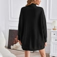 thumbnail image 4 of cfhntfmh Women's Sweaters Fall Winter Casual Trendy Turtleneck Long Sleeve Loose Knit Split Hem Oversized Sweater（Black,X-Large), 4 of 4