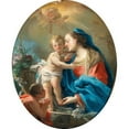 thumbnail image 2 of Filippo Falciatore 12x14 Black Ornate Wood Framed Double Matted Museum Art Print Titled: Madonna and Child with the Infant Saint John the Baptist, 2 of 5