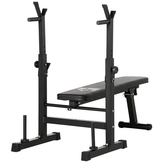 CoSoTower Adjustable Weight Bench, Foldable Bench Press with Barbell Rack and Dip Station for Home Gym, Strength Training Multiuse Workout Bench, Black