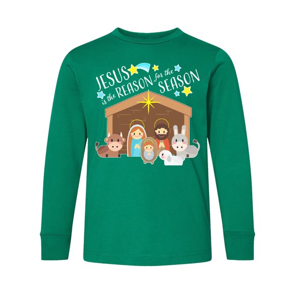 Inktastic Jesus is the Reason for the Season Christmas Nativity Long Sleeve Youth T-Shirt