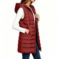 thumbnail image 2 of Yutgune Women's Long Hooded Puffer Vest Zip Up Sleeveless Jacket with Pockets Fall Winter, 2 of 7