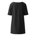 thumbnail image 6 of Womens Tops and Blouses Summer Women's Cropped Sleeves V-Neck Cotton Line Loose Shirt Blouse, 6 of 7