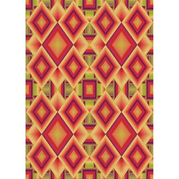 Ahgly Company Machine Washable Indoor Rectangle Transitional Red Area Rugs, 8' x 10'
