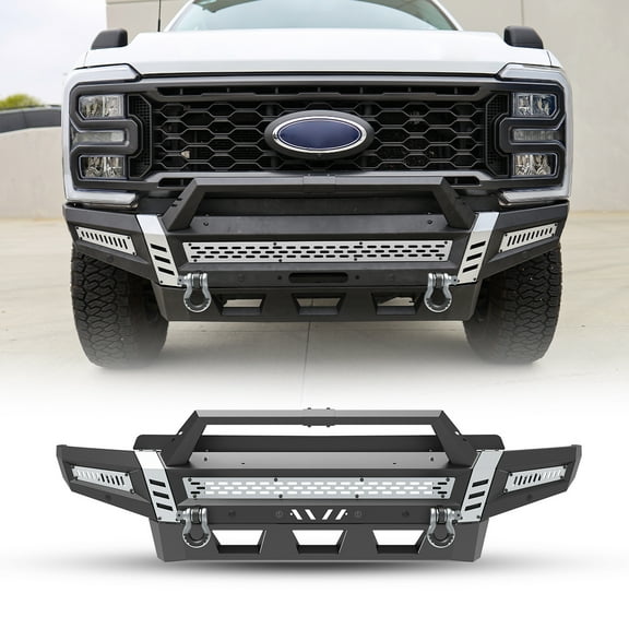 Modular Front Bumper & Side Wings & Bull Bar   Trim Panel For 2017-2025 Ford F-250 F-350 Super Duty w/2*Shackles