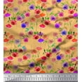 thumbnail image 1 of Soimoi Poly Georgette Fabric Leaves & Rose Floral Printed Craft Fabric by the Yard 42 Inch Wide, 1 of 1