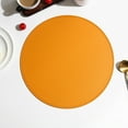 Clearance!lulshou Round Leather Placemat Solid Colour Faux Leather