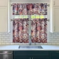 thumbnail image 3 of Colorful Paisley Kitchen Curtains Set - 3 Piece Bohemian Tier & Valance, Vibrant Indian Design, Semi-Sheer Rod Pocket Window Panels, 3 of 5