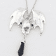 thumbnail image 4 of Collar con colgante de peltre con alas de murciélago y piedra, 4 of 5