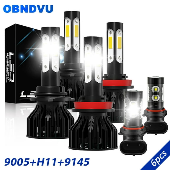 LED Headlight Fog Light Bulbs Kit for Toyota Solara 2004 2005 2006 White 6000K