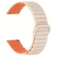 thumbnail image 1 of 22mm Sport Loop Watch Band Magnetic Silicone Wrist Strap - Starlight+Orange, 1 of 5