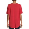thumbnail image 3 of Time and Tru Women's Short Sleeve V-Neck Tunic T-Shirt, 3 of 5