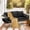 Black, variant on Magic Union 3 Person Bench Porch Swing with Cushion and Pillow, Khaki