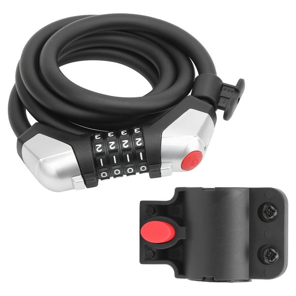 LHCER 150cm 59in Cycling Security Cable Lock 4 Passwords Steel Keless Locking Bicycle Accessory Bike Lock