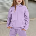 thumbnail image 5 of MEZZALL Girls Long Sleeve Hooded Pullover And Jogger Pants Outfit Sets Soft Casual Two Piece Comfy Tracksuit Big Kids Youth Toddler Playwear Leisure Breathable Clothes Sets, 5 of 9