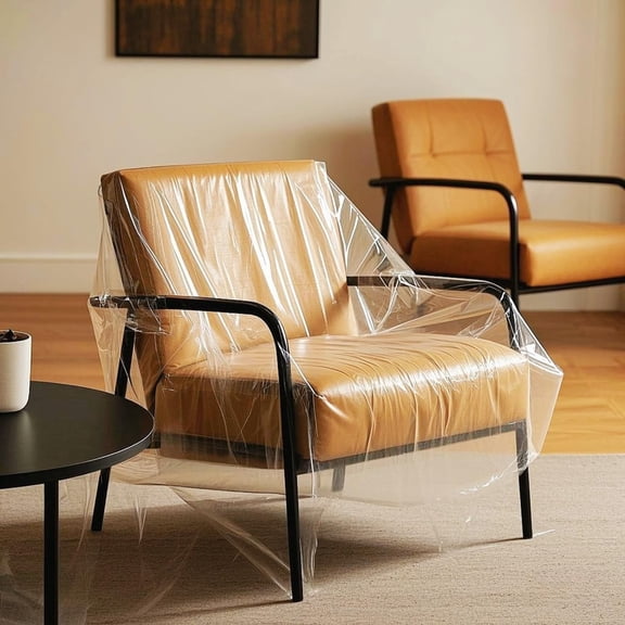 Heavy Duty Plastic Chair Cover, Furniture Living Room Chairs for Storage and Moving, Waterproof Dust-Proof Armchair Covers, Clear Couch Covers