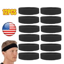 12 Pack Sweatbands Sports Headbands for Men & Women, Cotton Headband Terry Cloth Sweatband